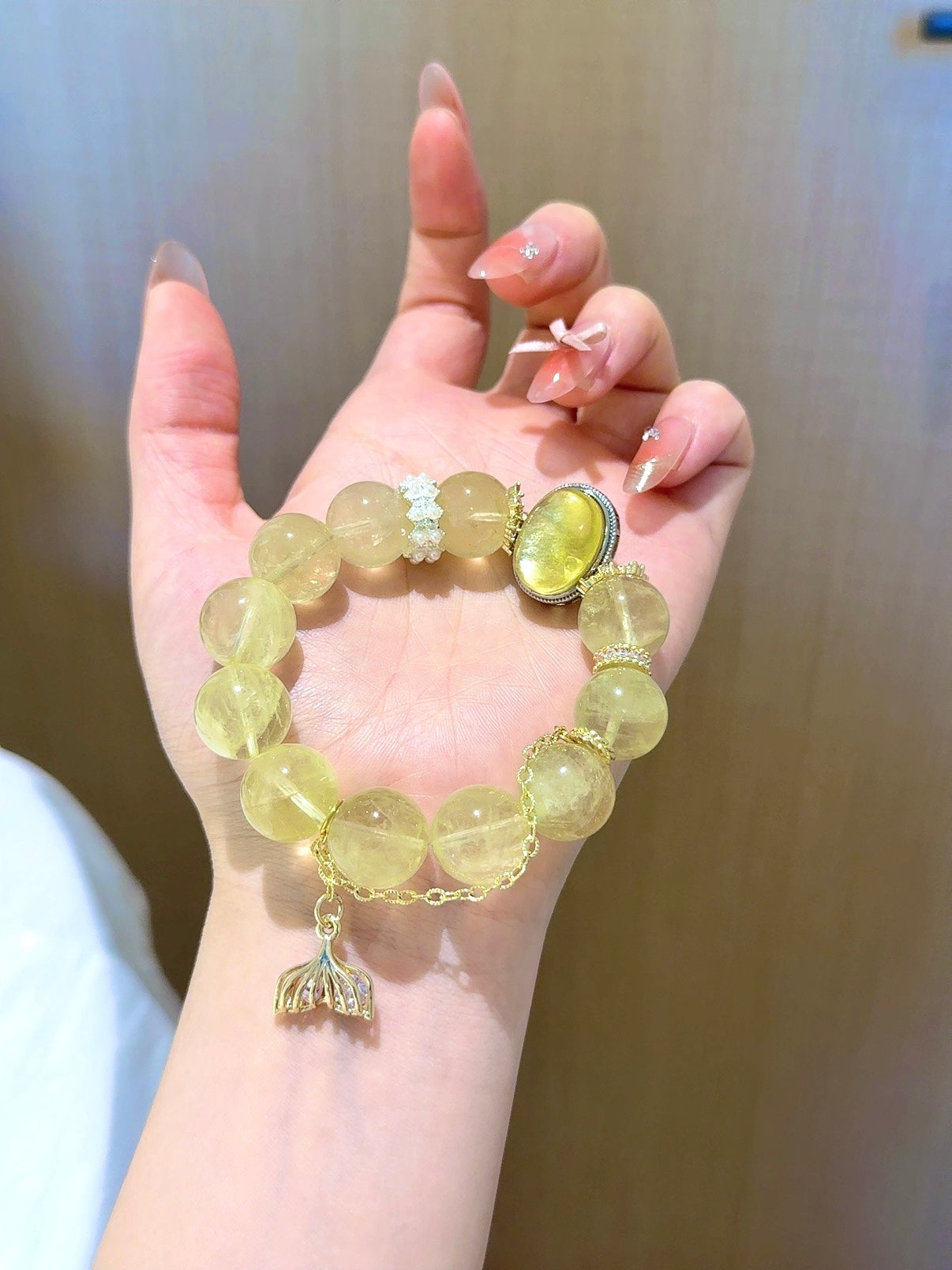 ▫️▪️ Citrine yellow lepidolite magic box bracelet